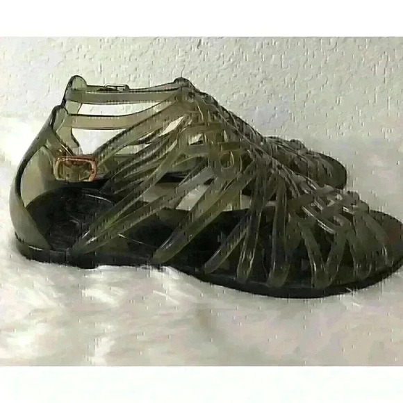 Diane Von Furstenberg Jaya Gladiator Womens Size 6/6.5 Smoke Jelly Sandals - Picture 5 of 10